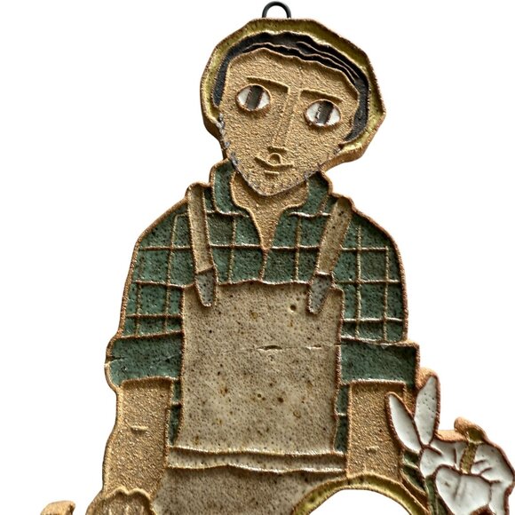 St Andrew's Abbey St Joseph the Carpenter Religious Wall Plaque Handmade Ceramic - Picture 4 of 9